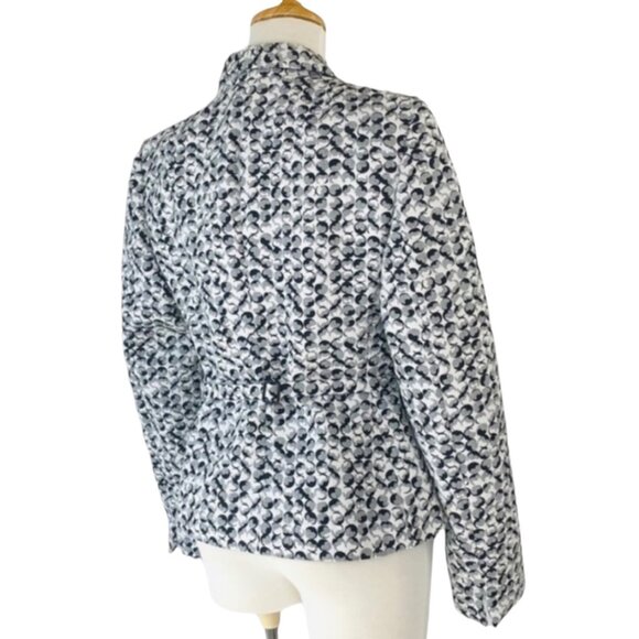 Akris Punto Womens Patterned Blazer Jacket Size 10 Black & White - Picture 2 of 7